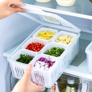 6 Grid Fridge Storage Box – Organized Food Storage